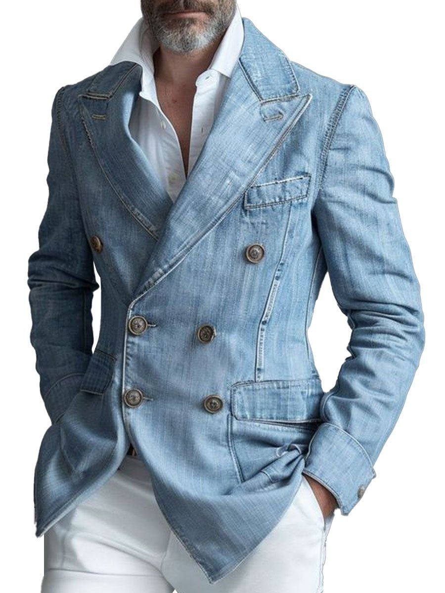 Levoire | Blazer en Denim à Double Boutonnage Sininen