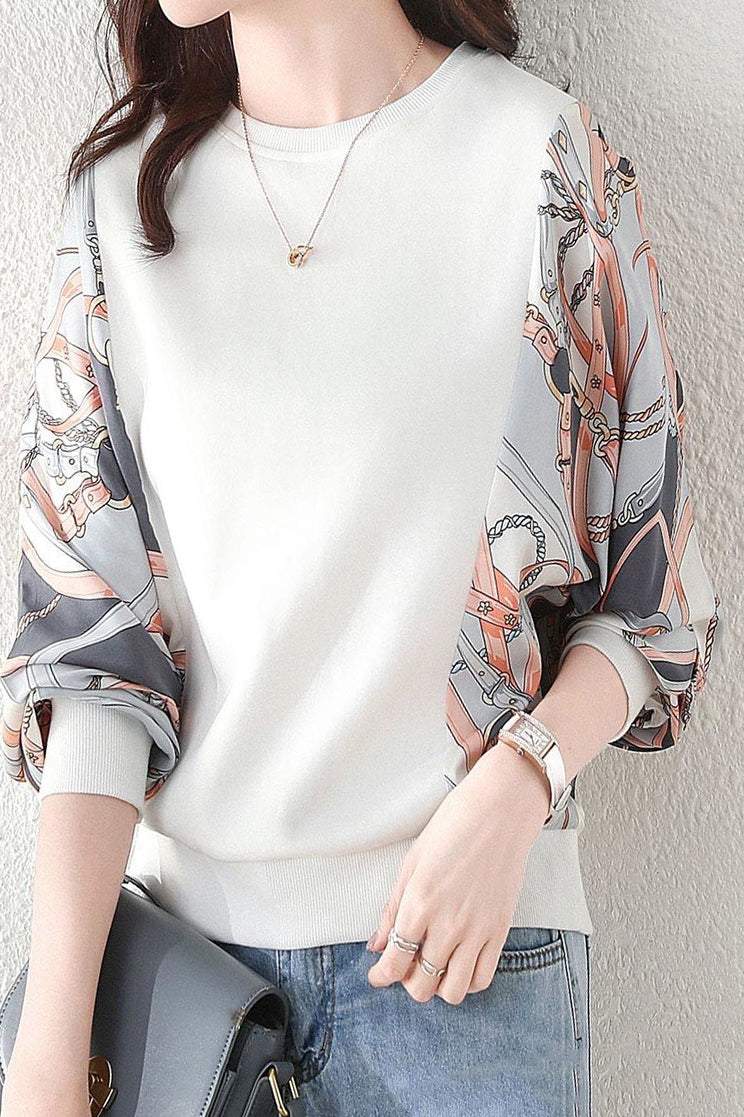 Levoire | PULL AVEC IMPRIMÉ SOUS LES BRAS Blanc