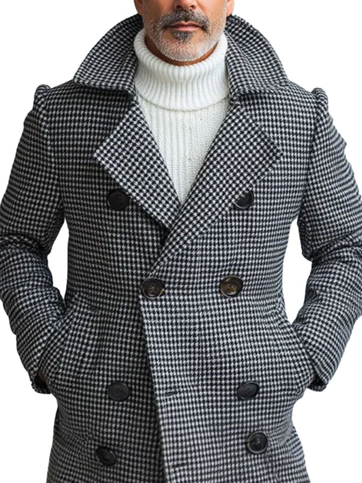 Levoire | Veste En Laine À Carreaux Inversée À Double Rangée Élégante Et Stylée