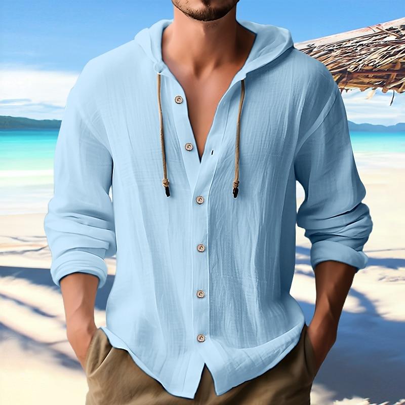 Levoire | Chemise À Manches Longues Pour Hommes Décontractée Et Moderne Bleu clair