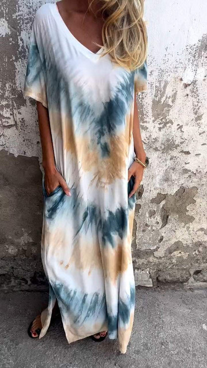 Levoire | Robe Maxi Tie-Dye Confortable Orange