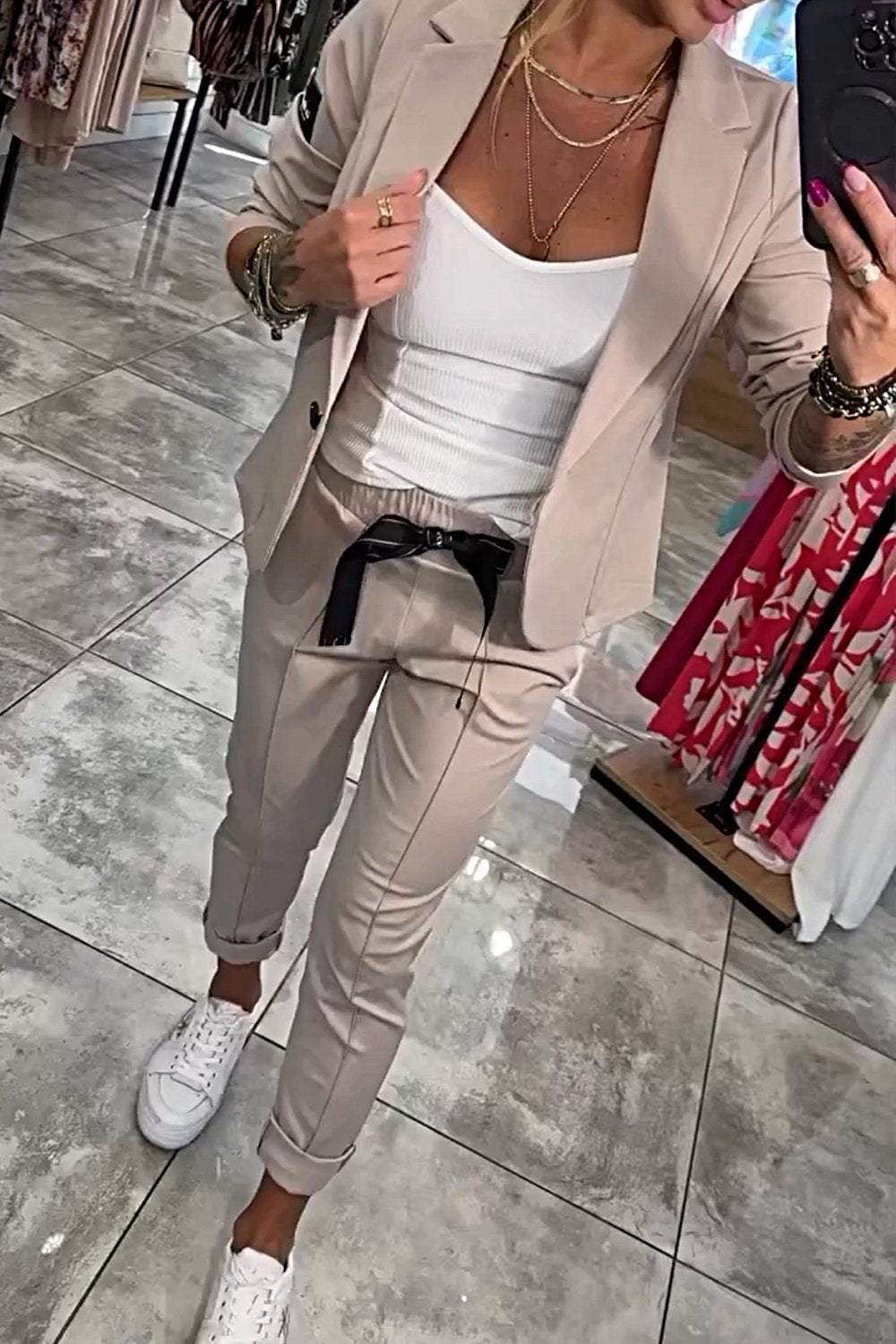 Levoire | Deux Pièces Ensemble Haut Veste Pantalon Lastique