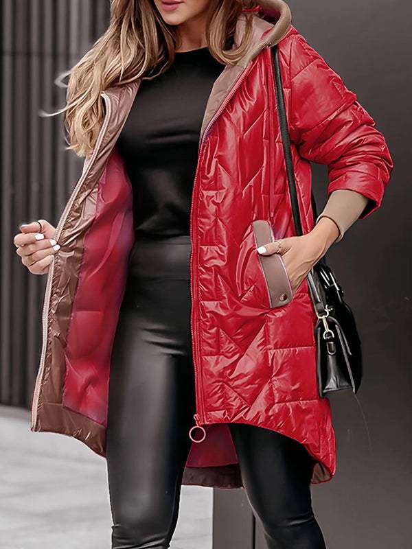 Levoire | Manteau Zip Capuche Populaire Moment Rouge - Épuisé