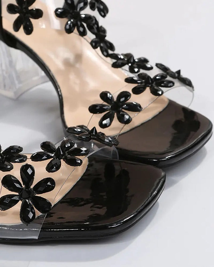 Levoire | Sandales Avec Sangles Et Strass Talons Hauts