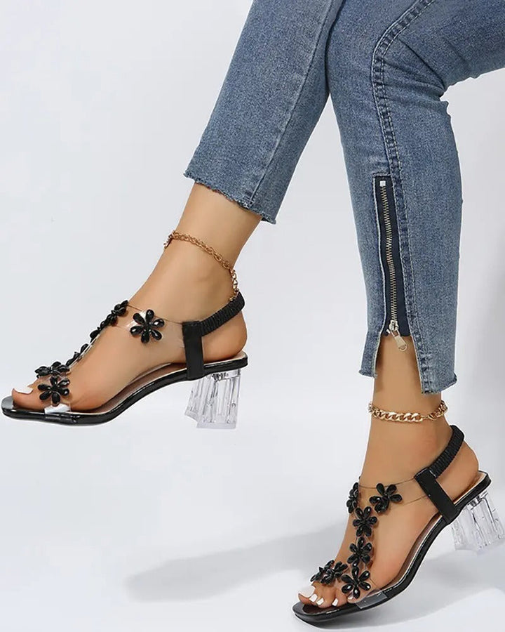 Levoire | Sandales Avec Sangles Et Strass Talons Hauts