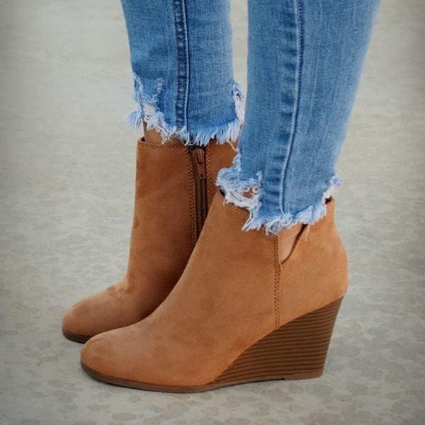 Levoire | Femmes Quotidien Talons Wedge Bottines Braun