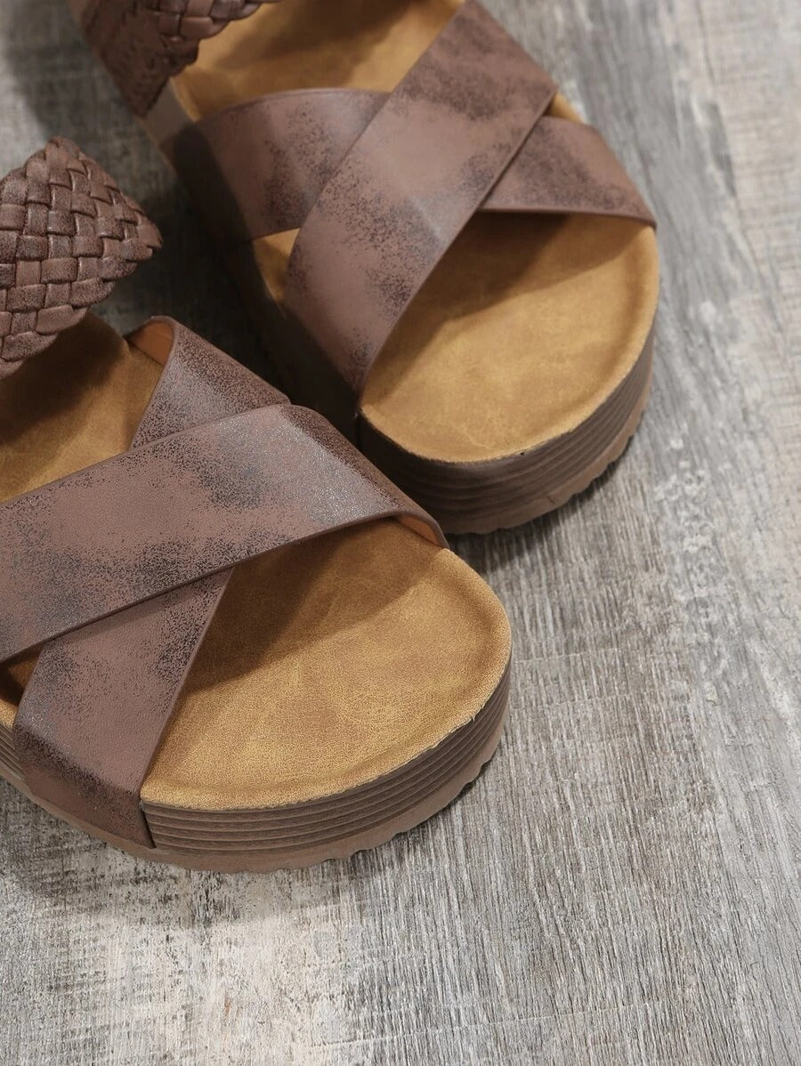 Levoire | Vacances Sandales À Talon Compensé Avec Détail Tissé