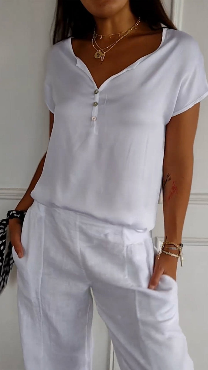 Levoire | T-Shirt Confortable Avec Col En V
