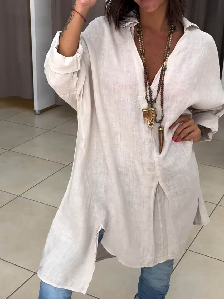 Levoire | Chemise-robe en coton et lin Sable