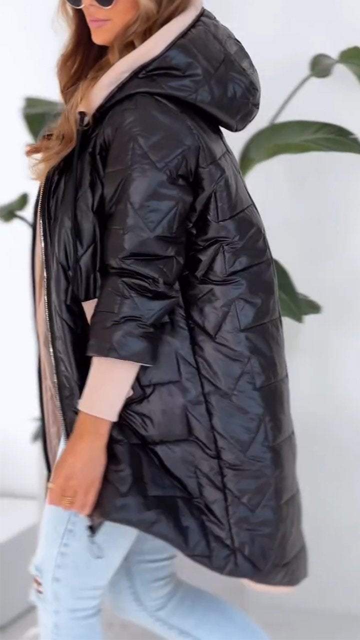 Levoire | Manteau Zip Capuche Populaire Moment Noir