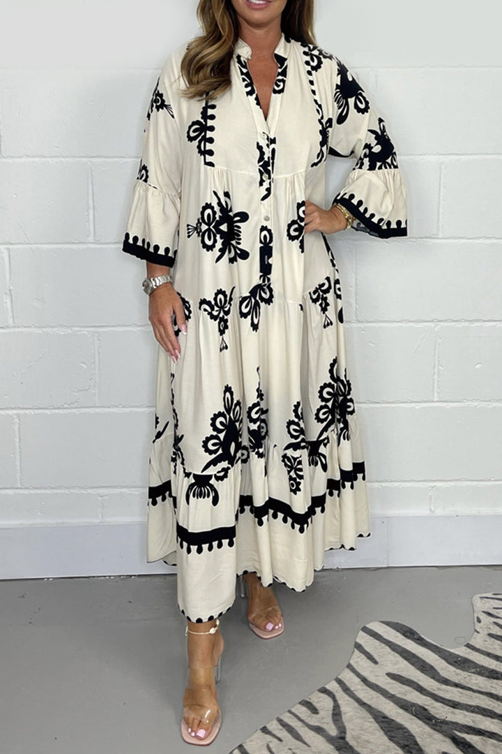 Levoire | Robe Décontractée Imprimée Blanc 2XL(US 16)