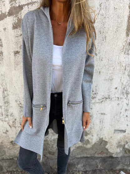 Levoire | Cardigan à zip à manches longues Gris