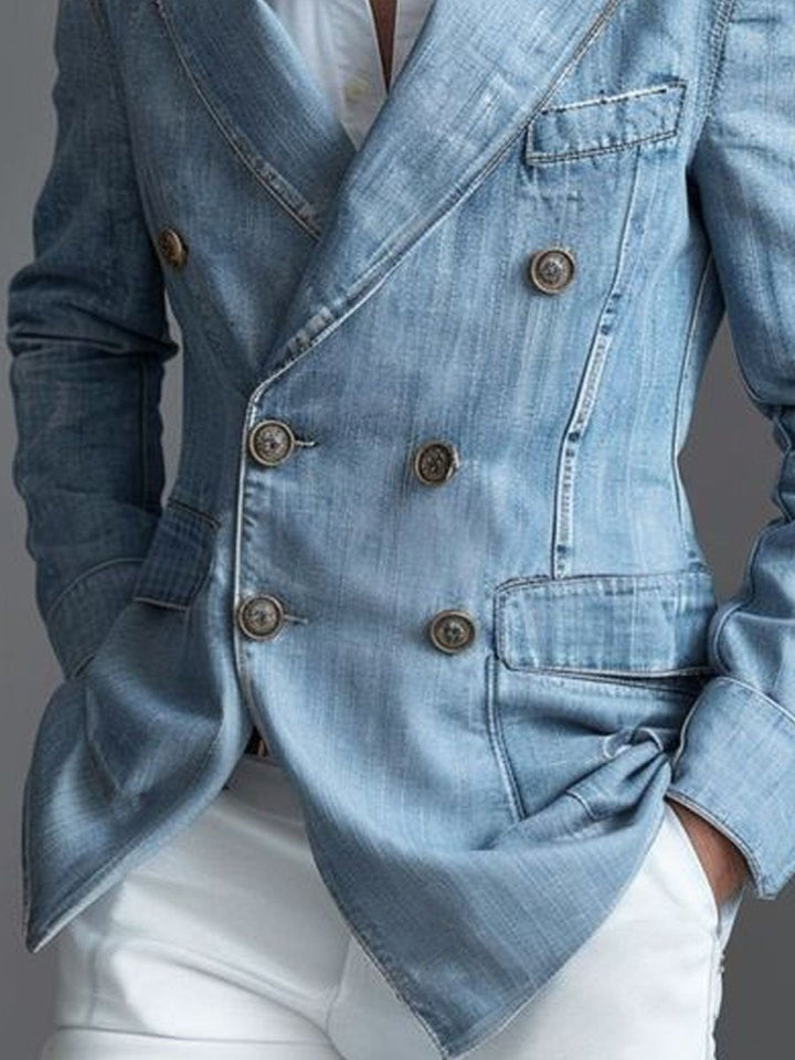 Levoire | Blazer en Denim à Double Boutonnage