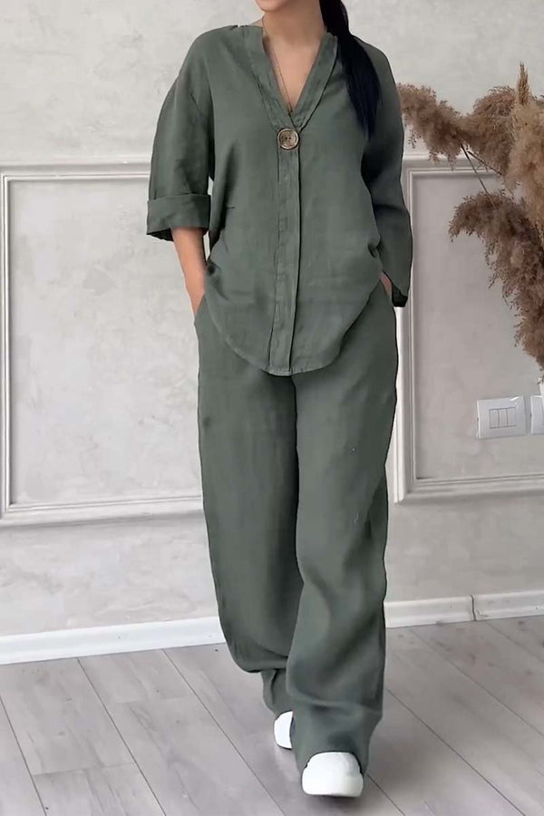 Levoire | Haut À Manches Longues Et Ensemble De Pantalons Pour Femmes Vert