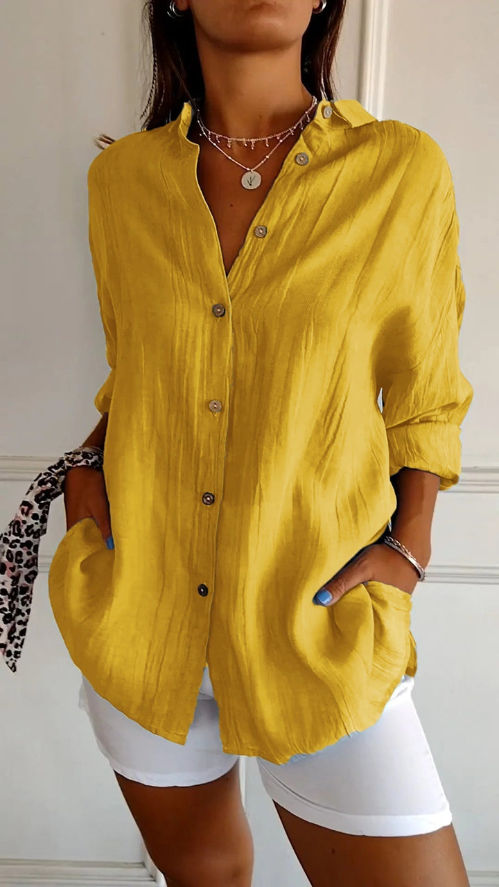 Levoire | Femmes Élégante Chemise Jaune