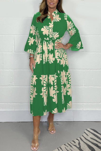 Levoire | Robe Décontractée Imprimée Pour Le Quotidien Herbe verte