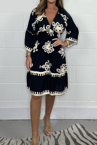 Levoire | Robe Avec Décolleté En V Et Imprimé