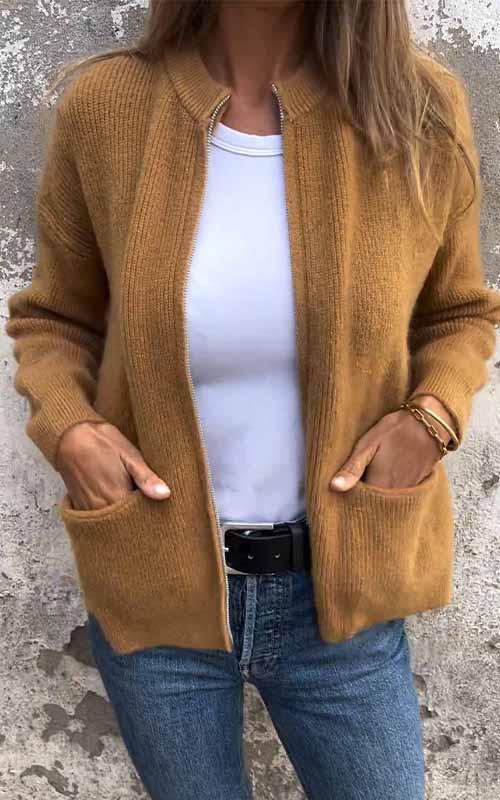 Levoire | Pull À Zip Douillet Marron
