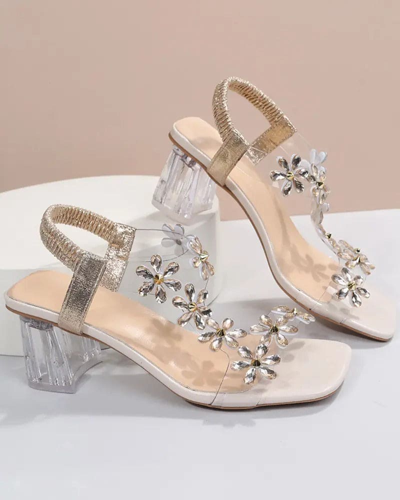 Levoire | Sandales Avec Sangles Et Strass Talons Hauts