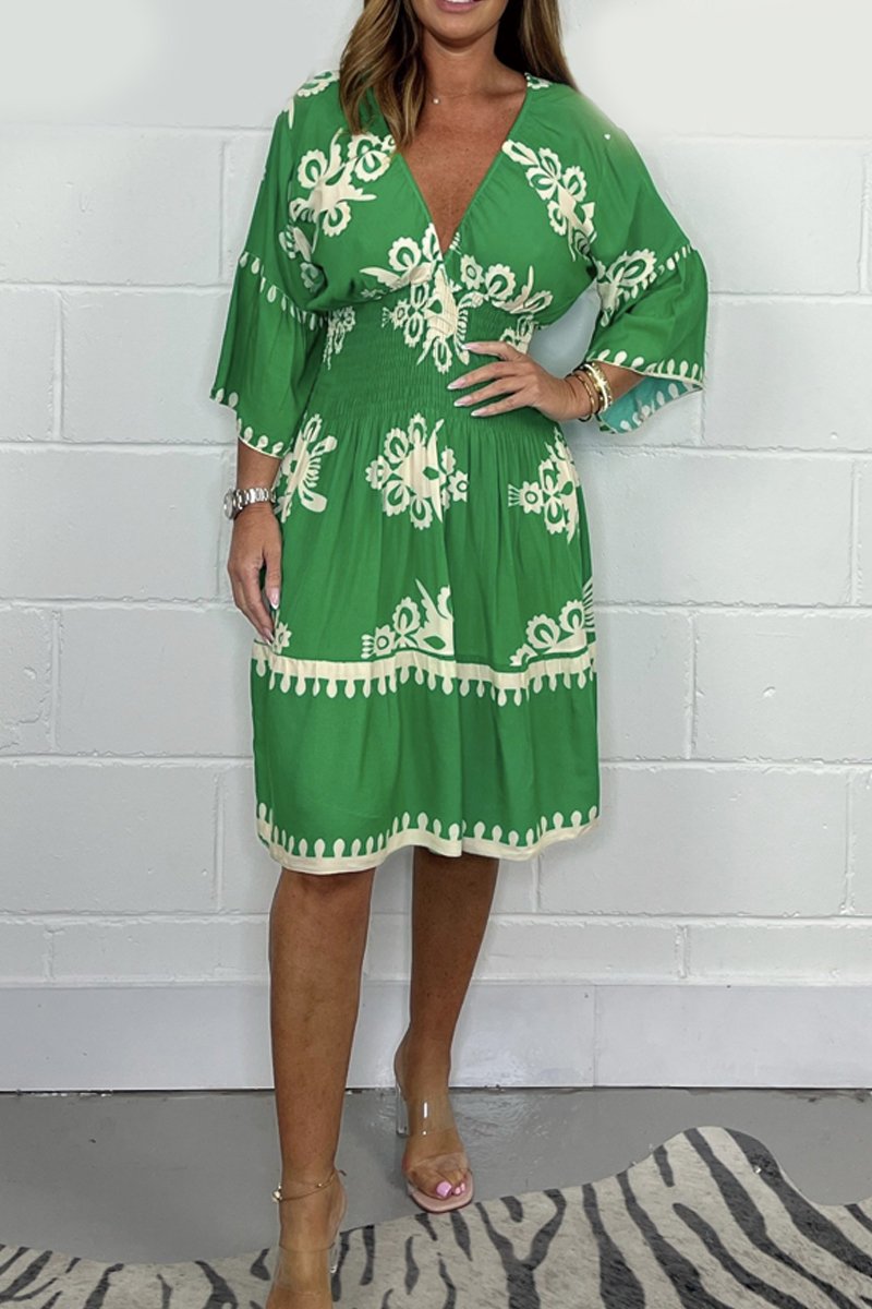 Levoire | Robe Avec Décolleté En V Et Imprimé Légumes