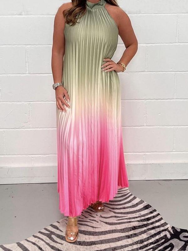 Levoire | Robe En Crêpe À Manches Sans Et Impression En Combinaison De Couleurs Légumes