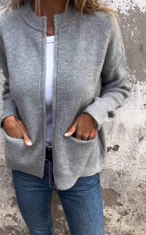 Levoire | Pull À Zip Douillet Gris