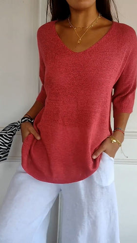 Levoire | Haut En Tricot Uni Avec Décolleté En V