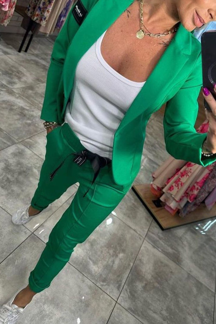 Levoire | Deux Pièces Ensemble Haut Veste Pantalon Lastique Vert