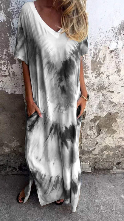 Levoire | Robe Maxi Tie-Dye Confortable Gris