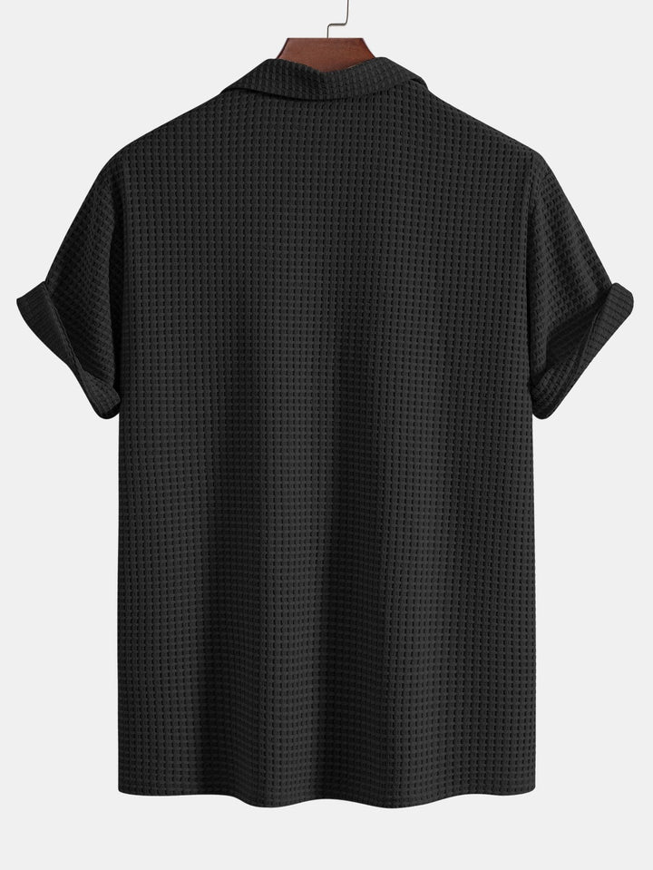Levoire | Haut À Manches T-Shirt Waffle Cubain & Pantalons En Lin À Jambes Droites