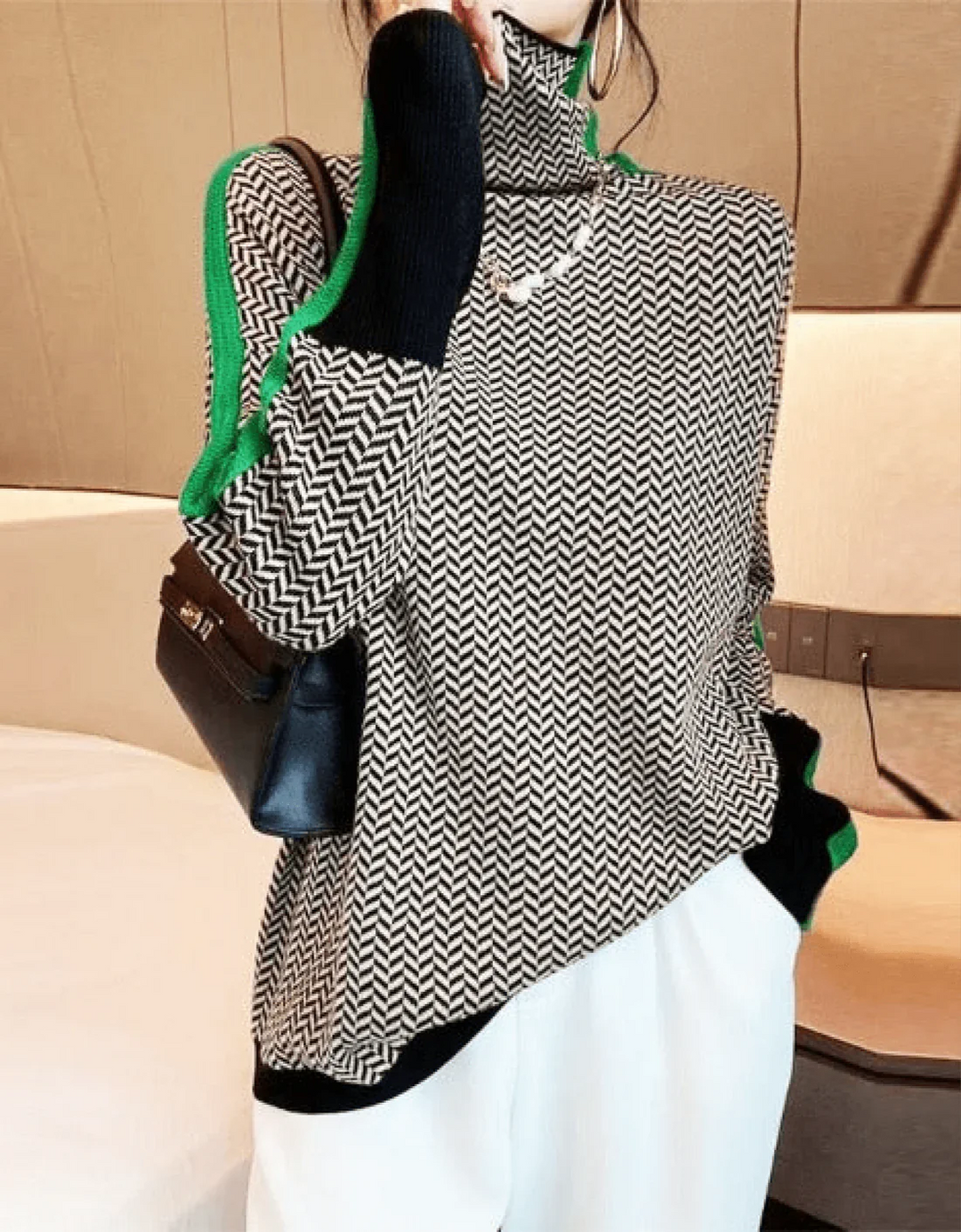Levoire | Pull rayé pour femmes Vert