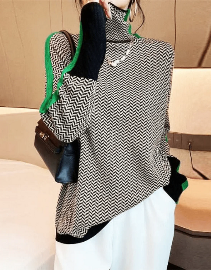 Levoire | Pull rayé pour femmes Vert