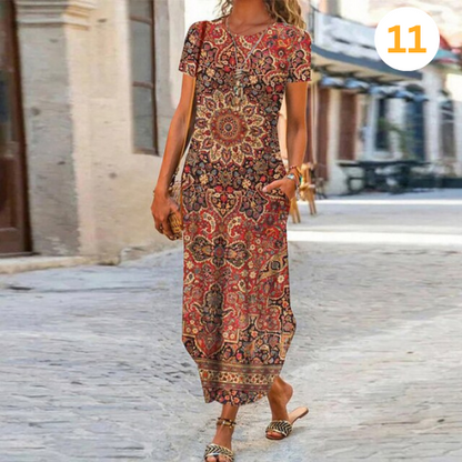 Levoire | Maxi-Robe Longue À Motifs, Confectionnee En Coton Et Lin 11