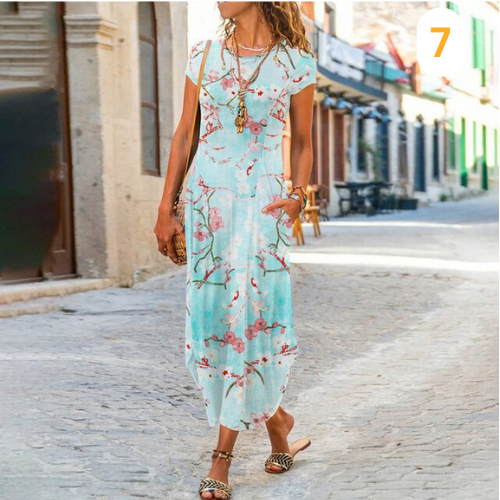 Levoire | Maxi-Robe Longue À Motifs, Confectionnee En Coton Et Lin 7