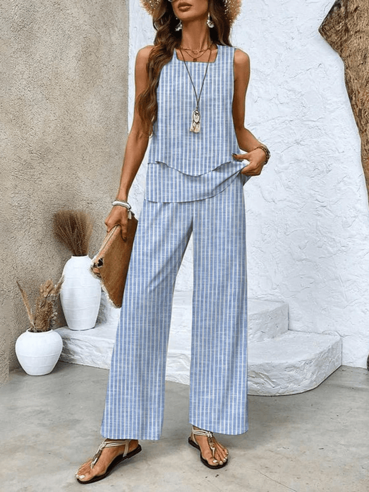 Levoire | Ensemble De Vêtements Élégant Bleu Blanc