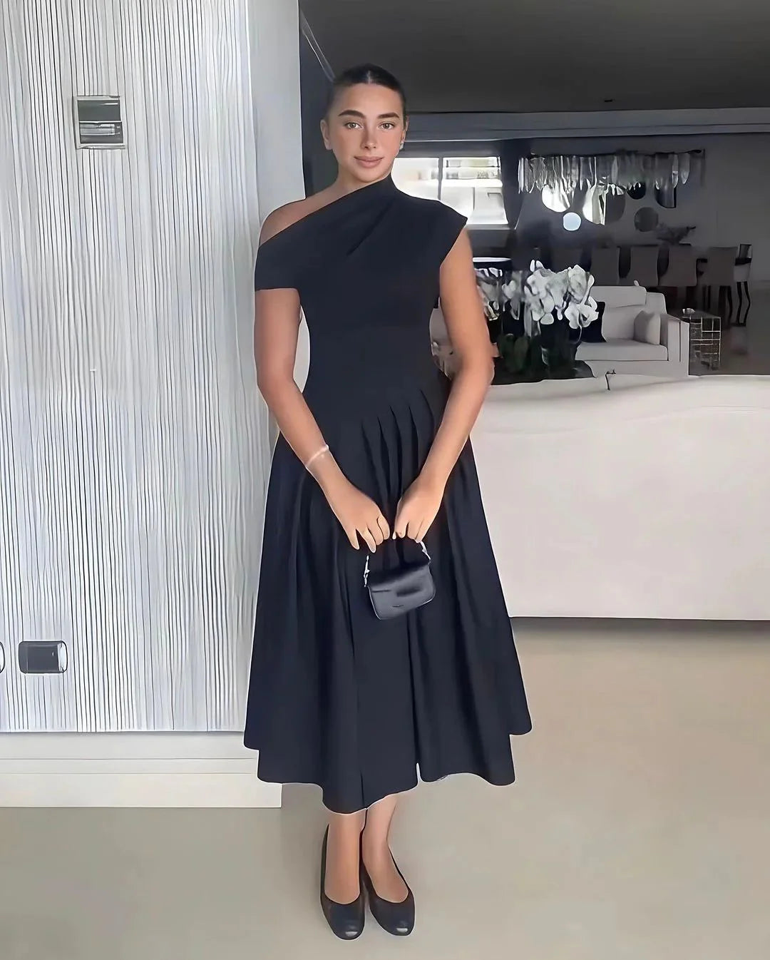 Levoire | Robe Maxi Longue À Épaule Asymétrique