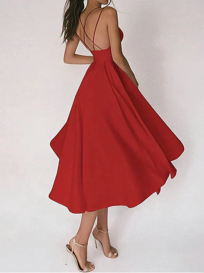 Levoire | Robe Élégante Avec Décolleté En V Beau Style Rot