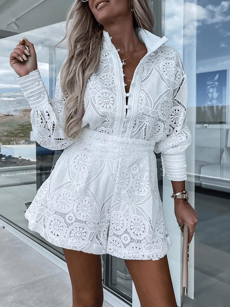 Levoire | Boho Chic Été Ensemble Deux Pièces Femme Blanc