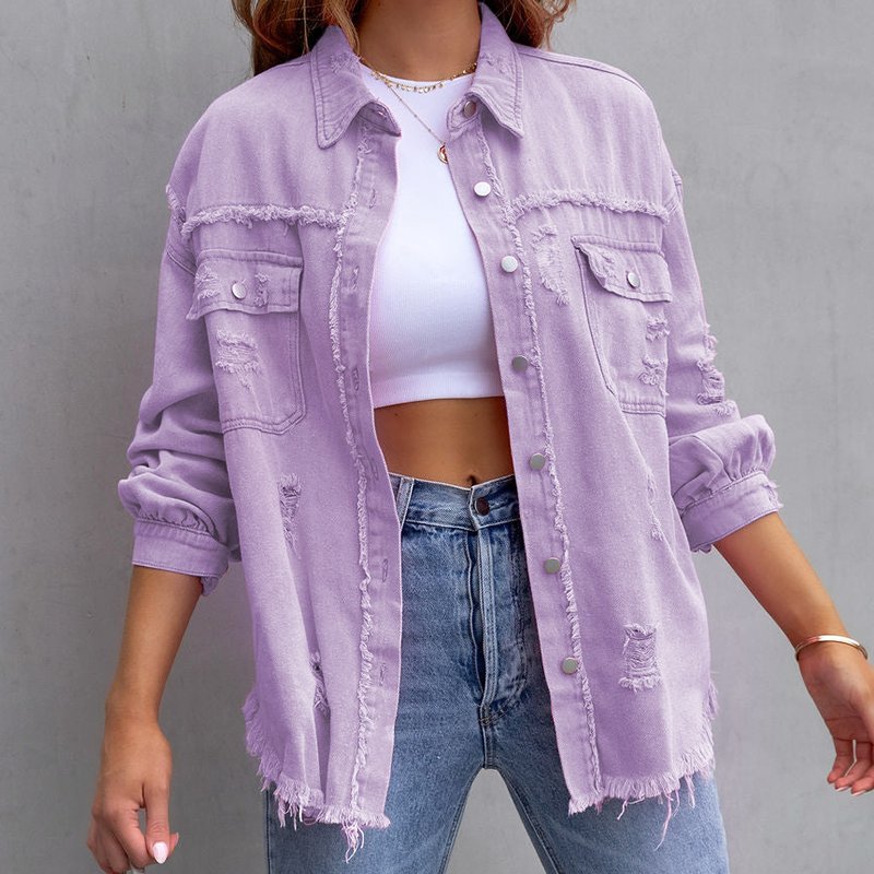 Levoire | Veste En Jean Tendance De Couleur