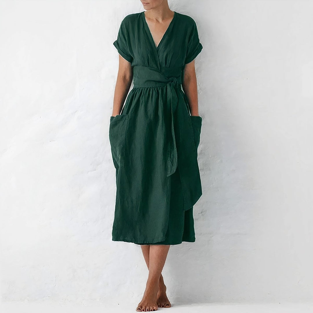 Levoire | Robe Élégante À Encolure Décolletée Vert