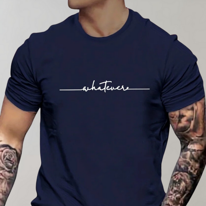 Levoire | T-Shirt Décontracté Pour Hommes À Col Rond Confortable, Polyvalent Et Élégant Bleu marine