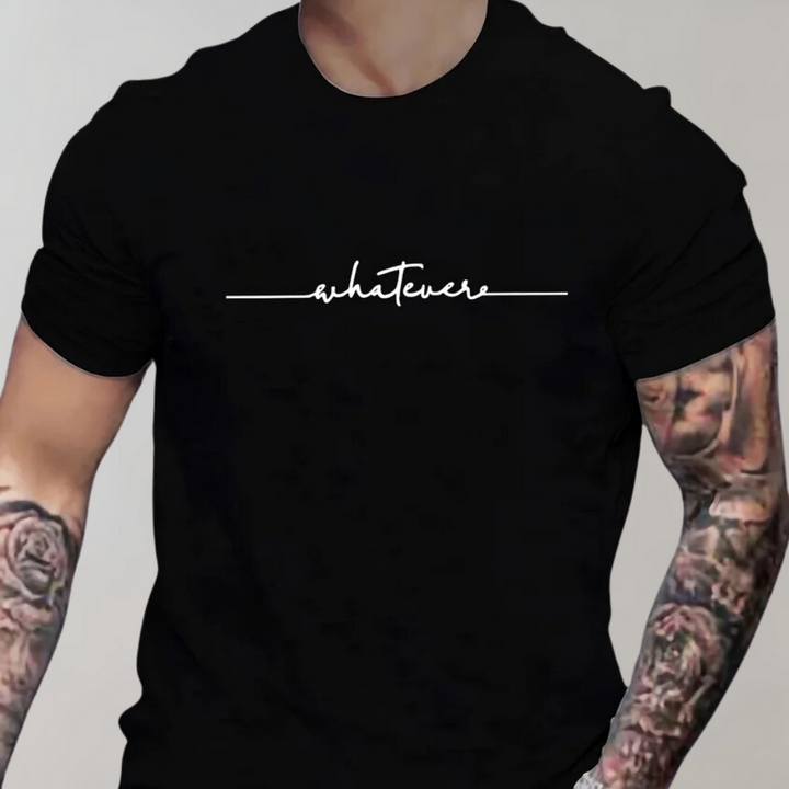 Levoire | T-Shirt Décontracté Pour Hommes À Col Rond Confortable, Polyvalent Et Élégant Noir
