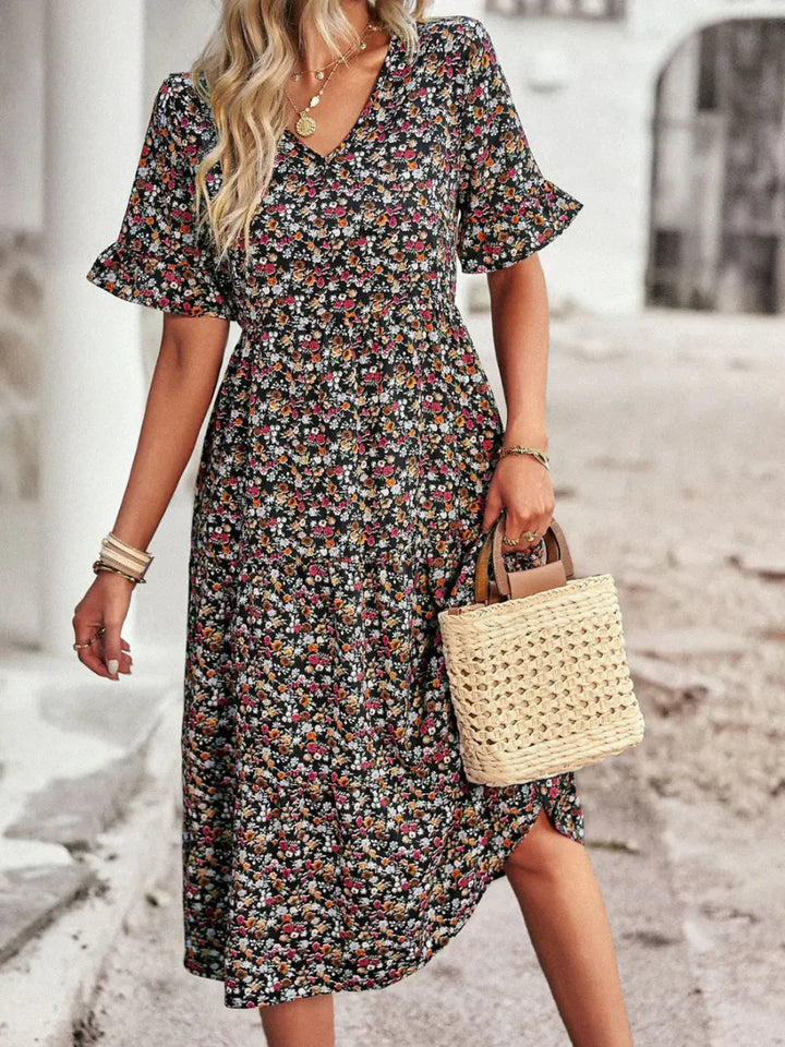 Levoire | Robe Midi Unique Imprimé Noir