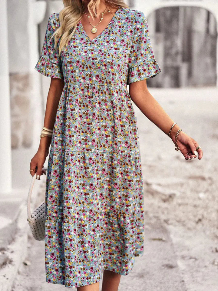 Levoire | Robe Midi Unique Imprimé Bleu clair