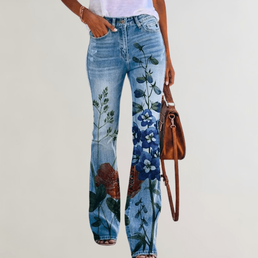 Levoire | Combinaison Élégante Femme Confortable Avec fleur bleue