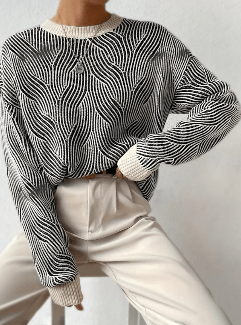 Levoire | Pull Fleuri Femme Manches Confort Chaud