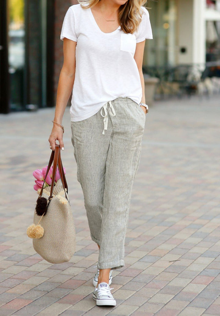 Levoire | Pantalon En Coton Avec Cordon De Serrage Gris