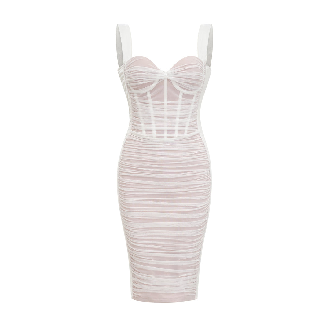 Levoire | Robe Midi En Mesh Blanche