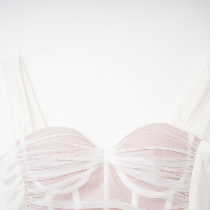 Levoire | Robe Midi En Mesh Blanche