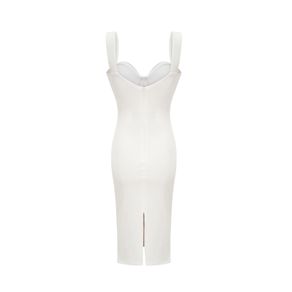 Levoire | Robe Midi En Mesh Blanche